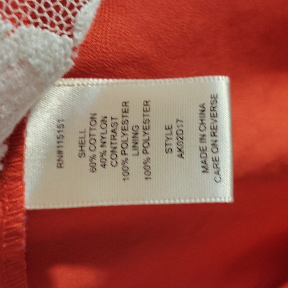 Chelsea & Violet mini dress, white lace with red slip, size medium - Picture 3 of 7